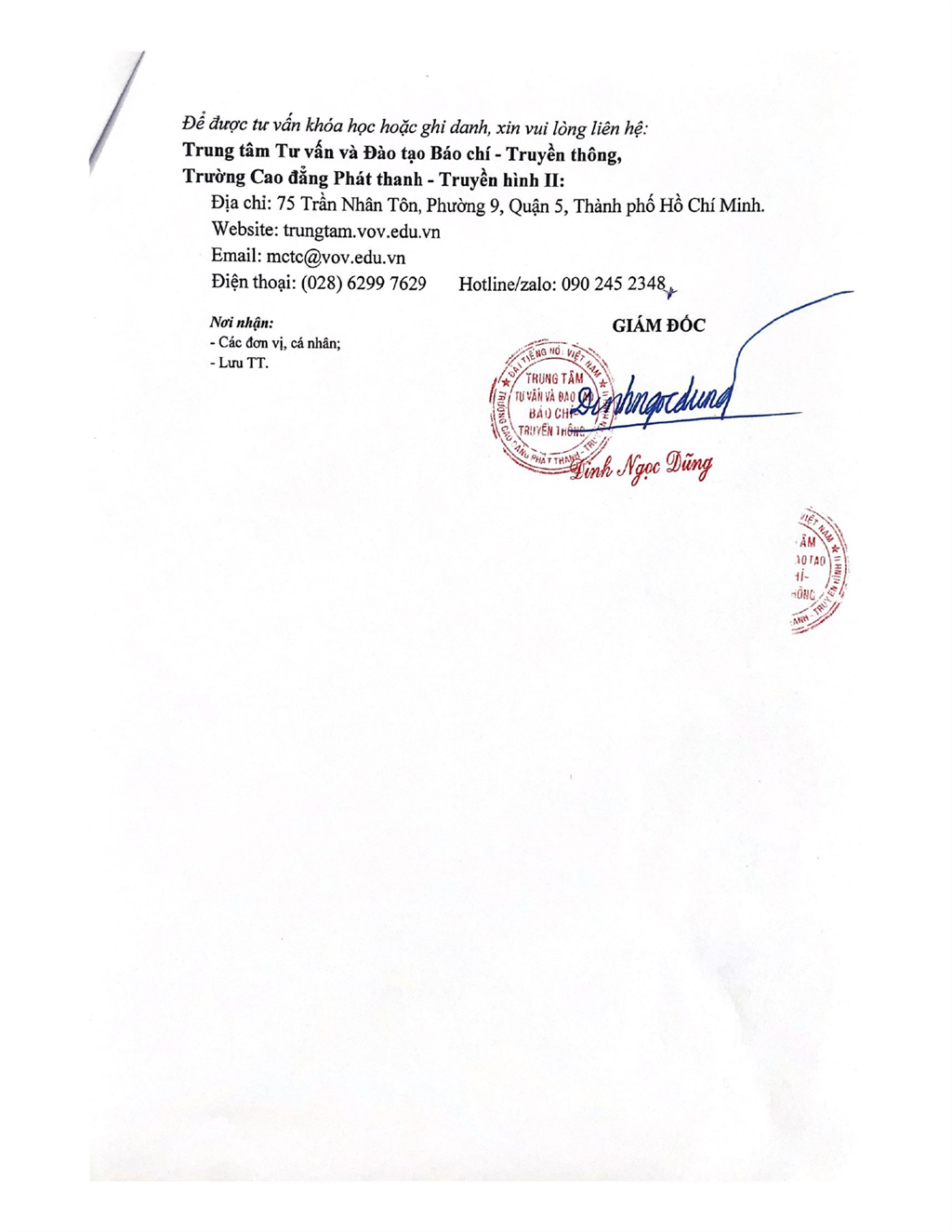 Thông báo chiêu sinh các khóa đào tạo ngắn hạn tháng 02/2023